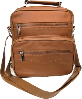 7 Pocket Multi-Function Genuine Leather Organizer Crossbody Shoulder Hand Carry 3 in 1 All Occassion 4 Season Companion Bag