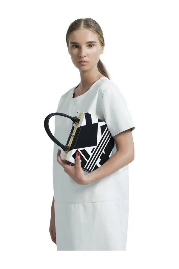 ANGEL JACKSON MONOCHROME LEATHER APPLIQUE FRAME SATCHEL