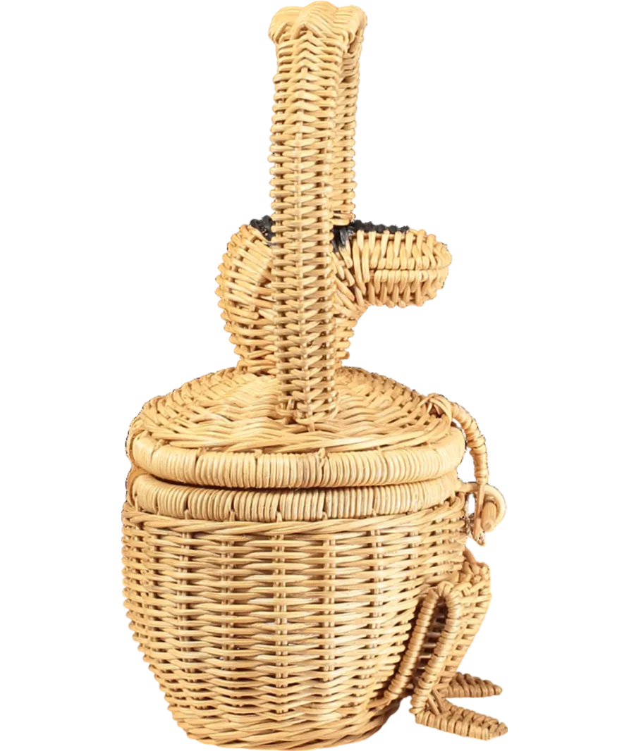 Anna   Nina Beige Wicker Monkey Bag