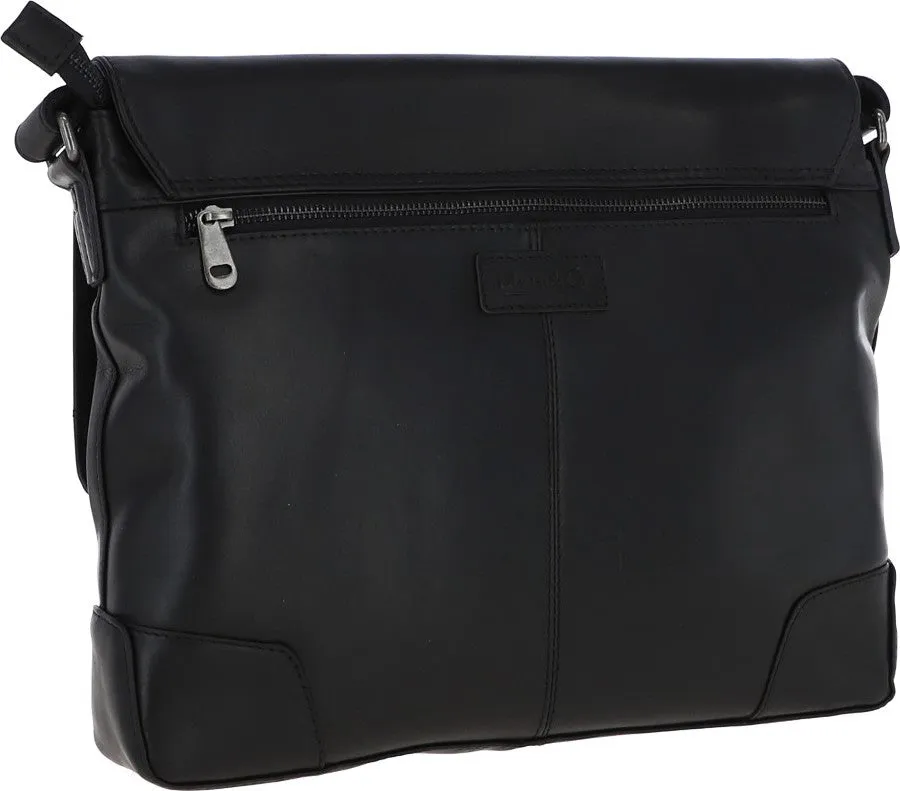 Austen & Co Black Leather Messenger Bag