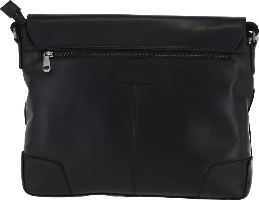 Austen & Co Black Leather Messenger Bag