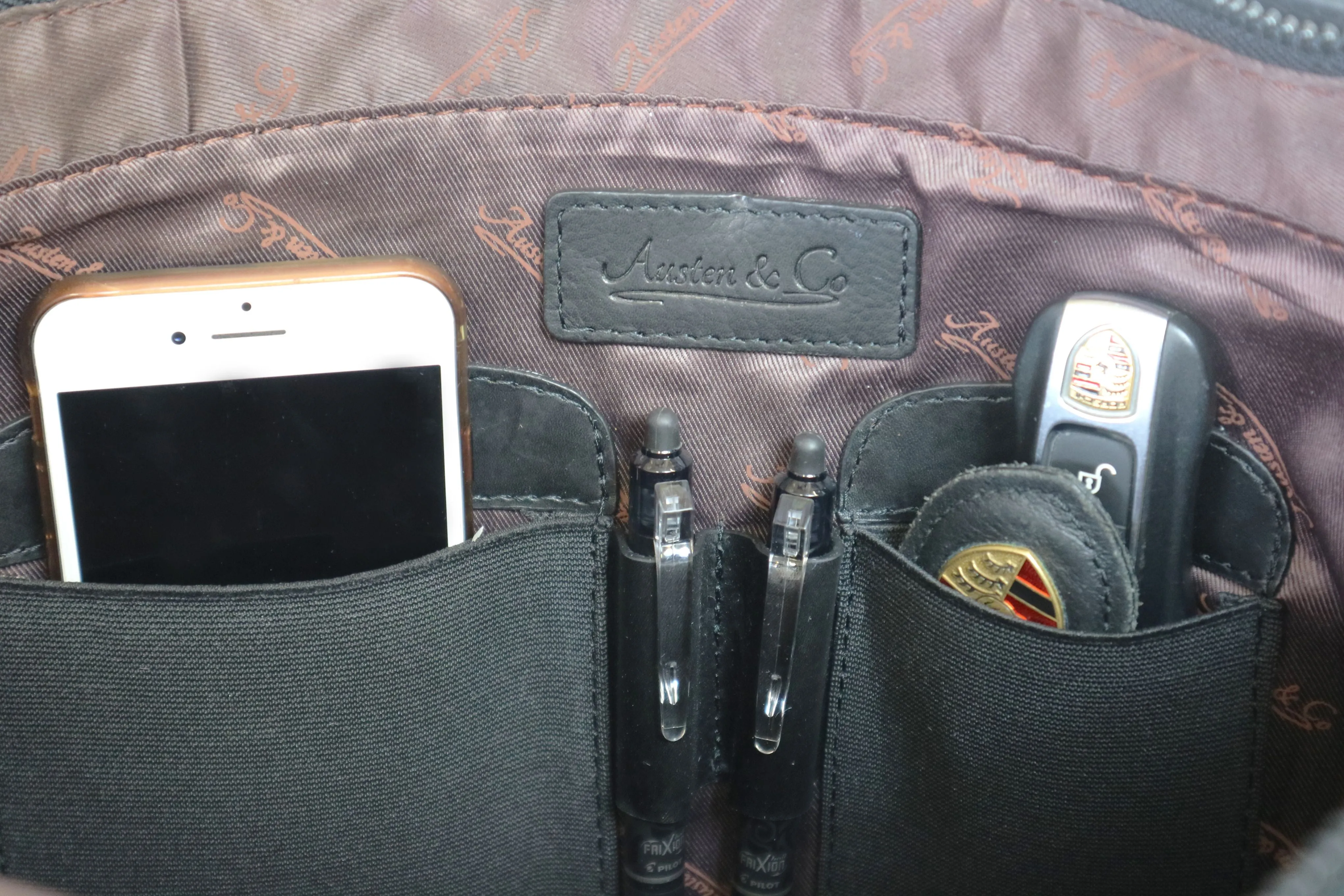 Austen & Co Black Leather Messenger Bag