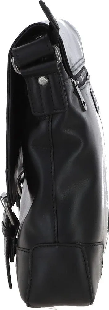 Austen & Co Black Leather Messenger Bag