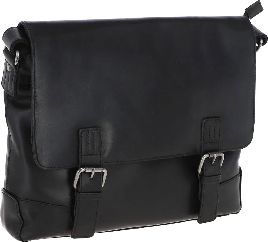 Austen & Co Black Leather Messenger Bag