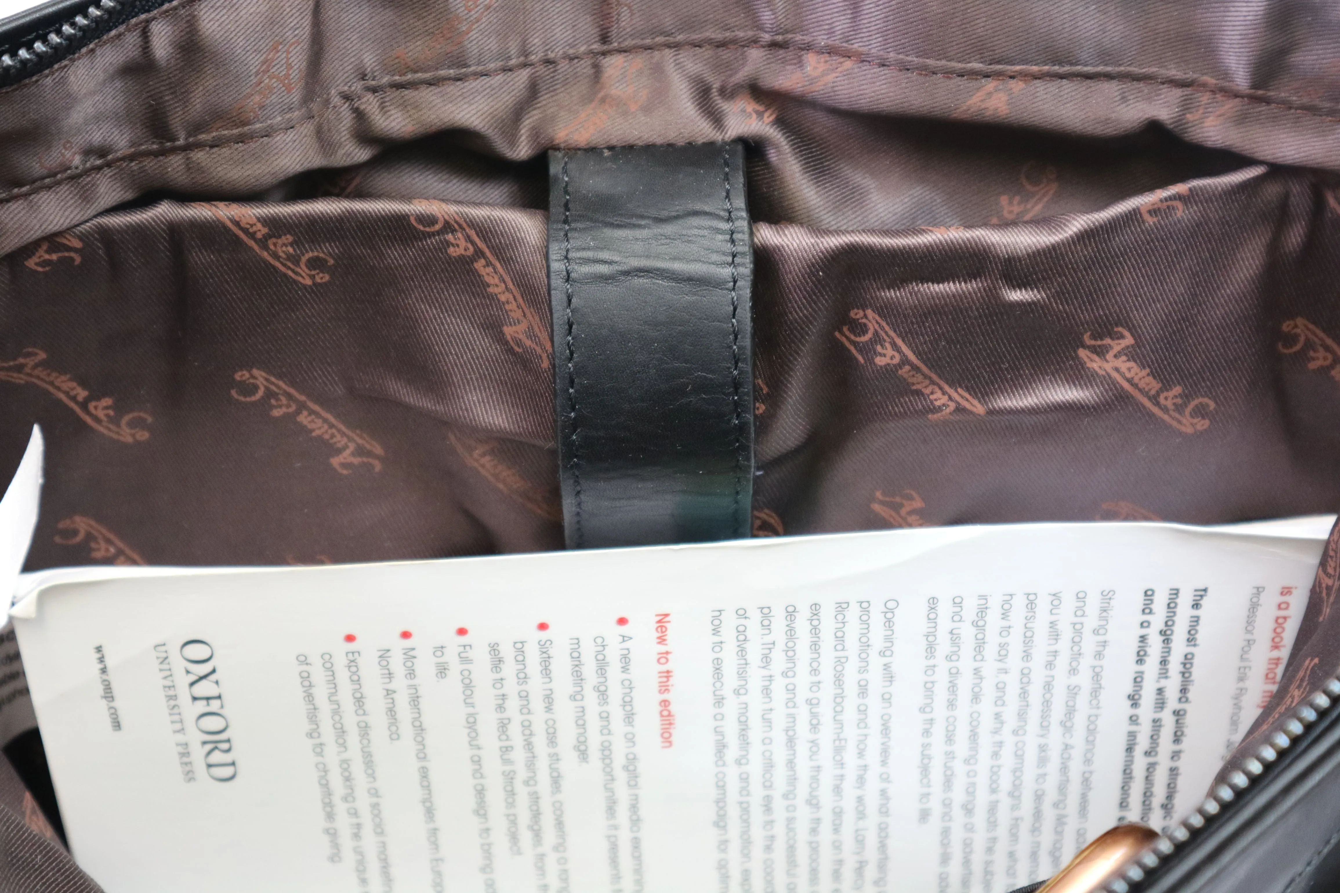 Austen & Co Black Leather Messenger Bag