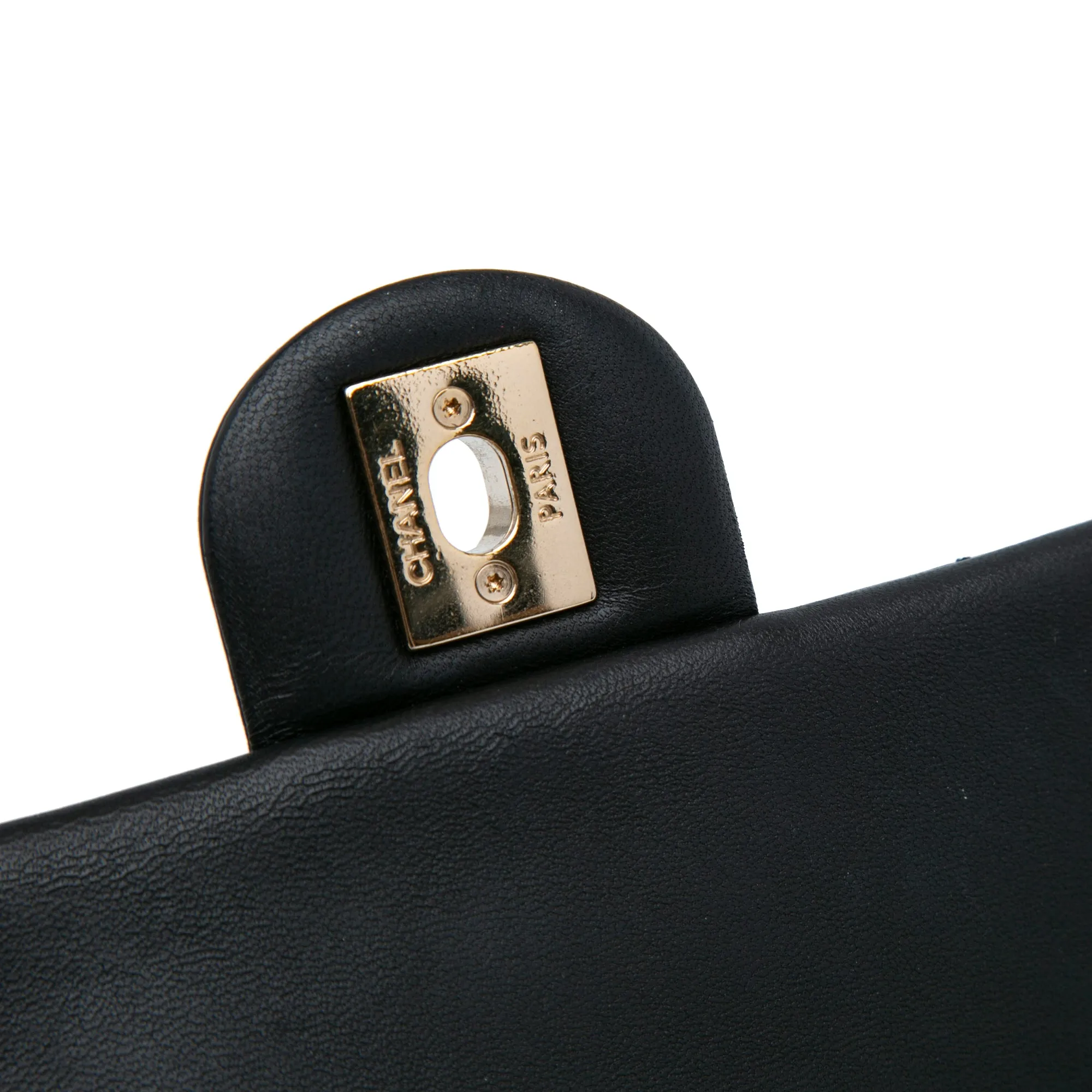 Black Chanel Small Lambskin Elegant Chain Single Flap Satchel