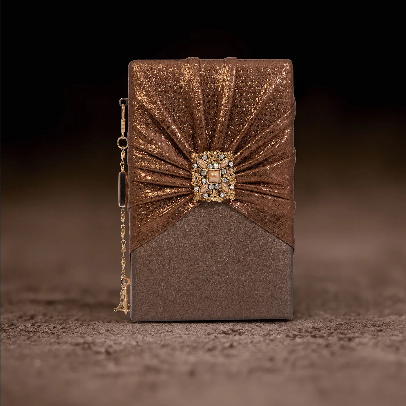 Bronza Brooch Clutch Gerald Bags