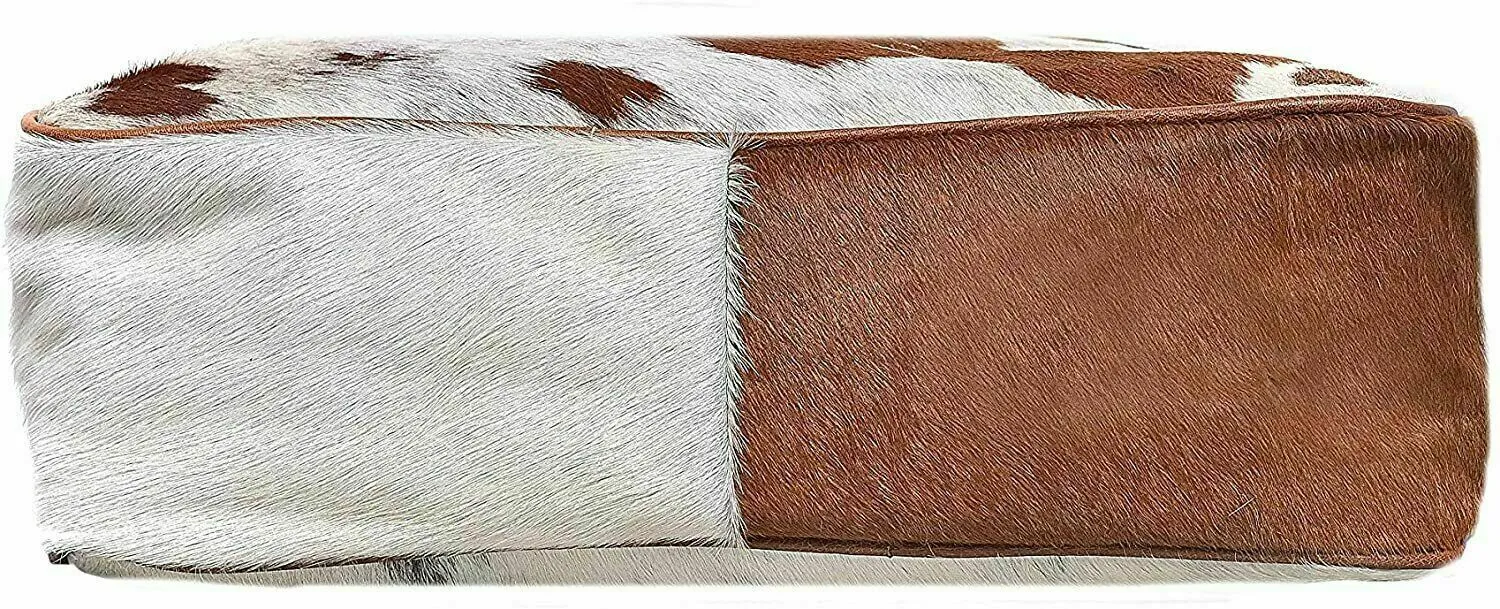 Brown White Cowhide Handbag