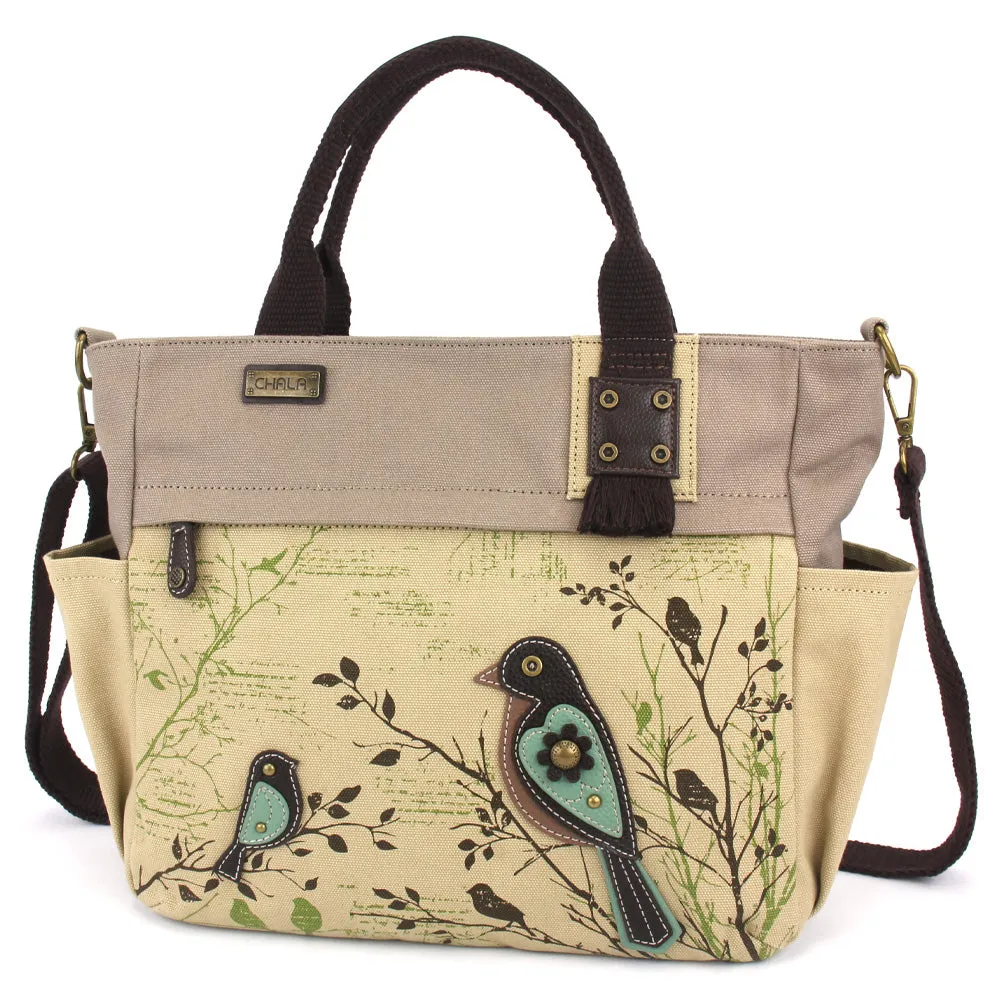 Canvas Print Pocket Tote - Bird