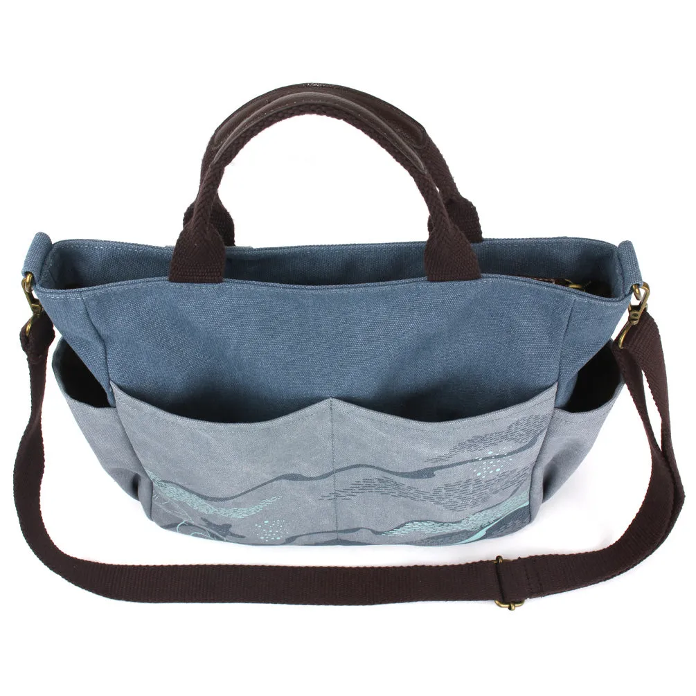 Canvas Print Pocket Tote - Turtles