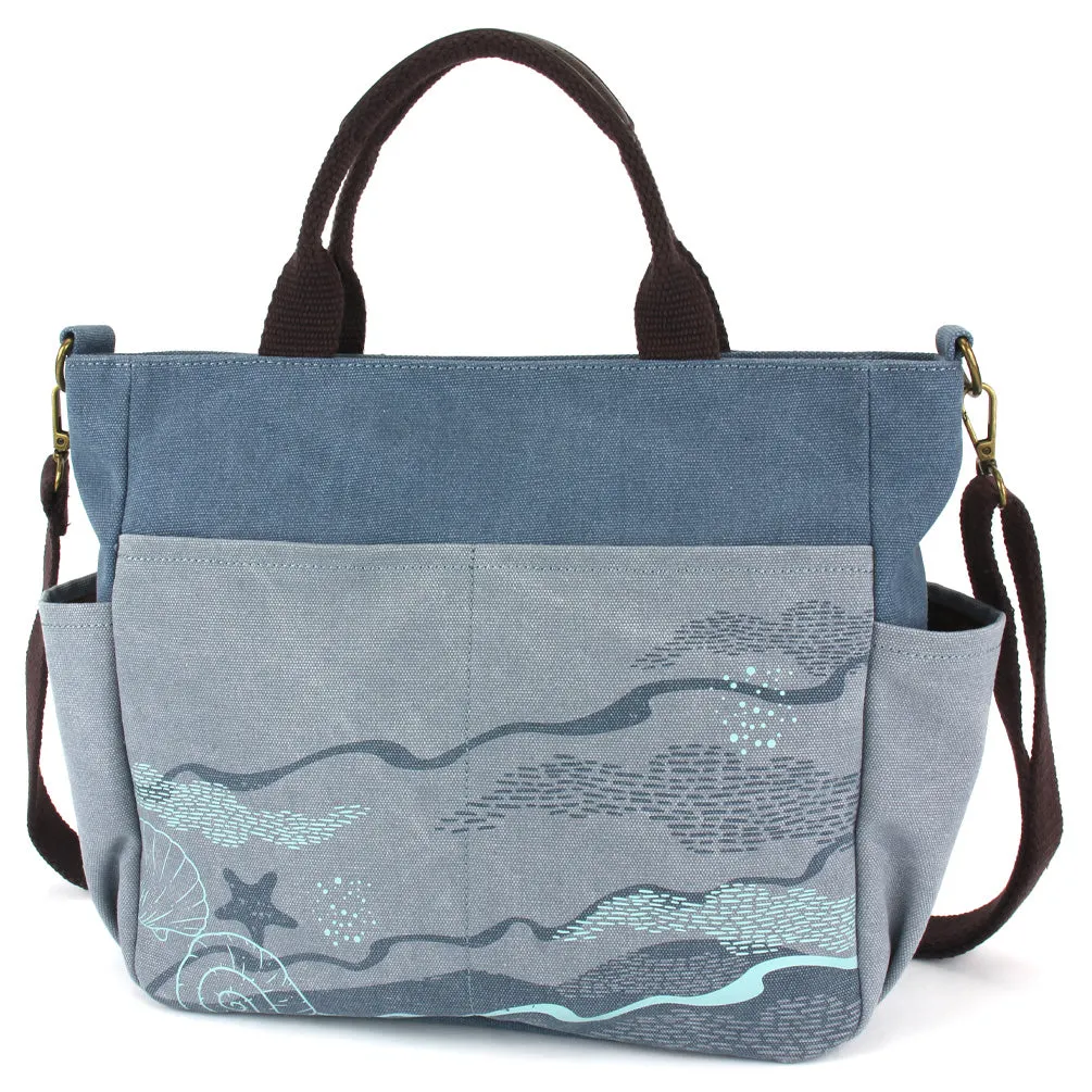 Canvas Print Pocket Tote - Turtles