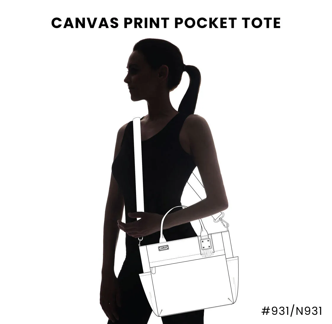 Canvas Print Pocket Tote - Turtles