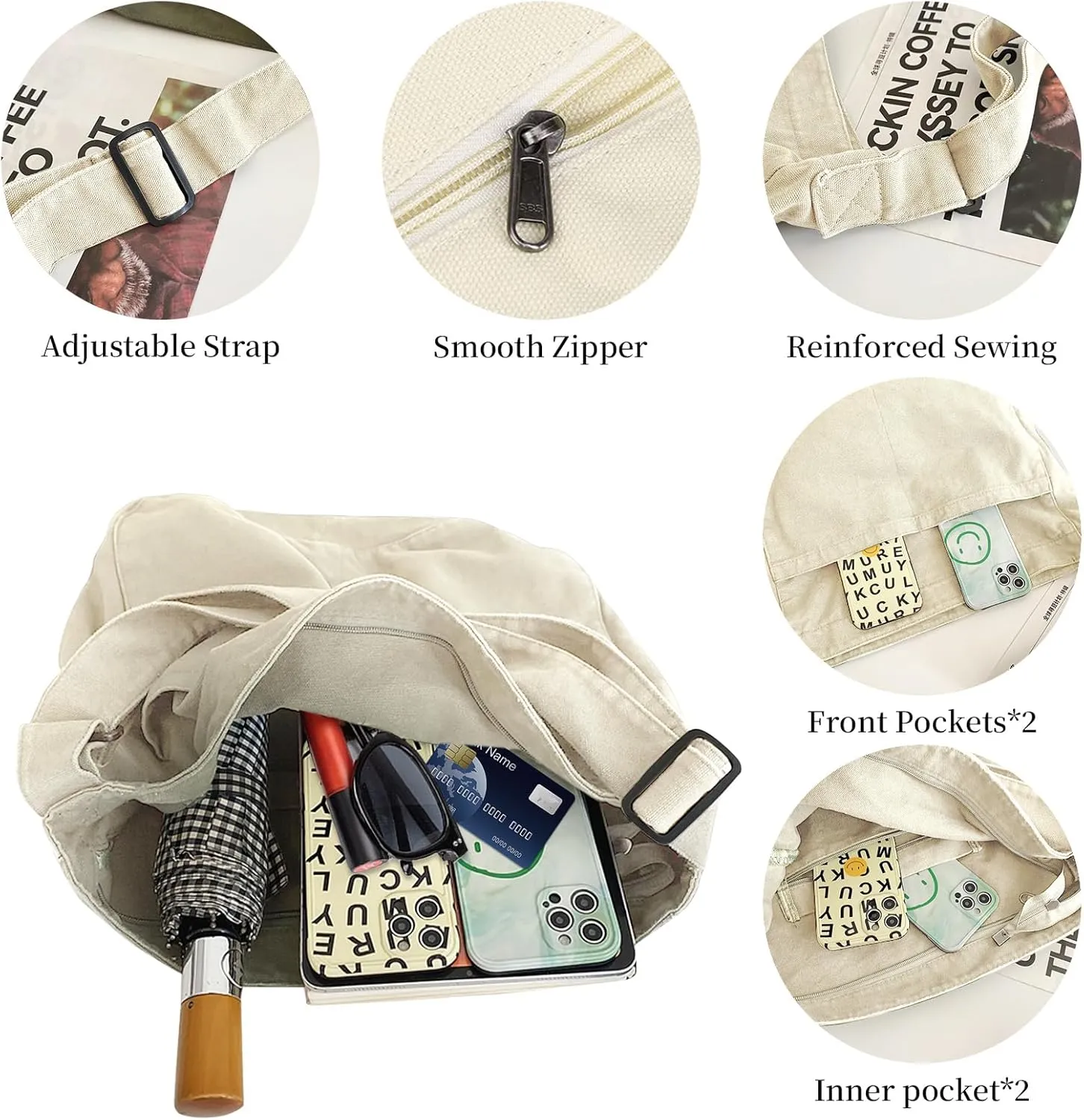 Canvas Tote Bag Large Crossbody Hobo Bag for Women and Men Messenger Bags Shoulder Handbag Casual Purse Travel Work