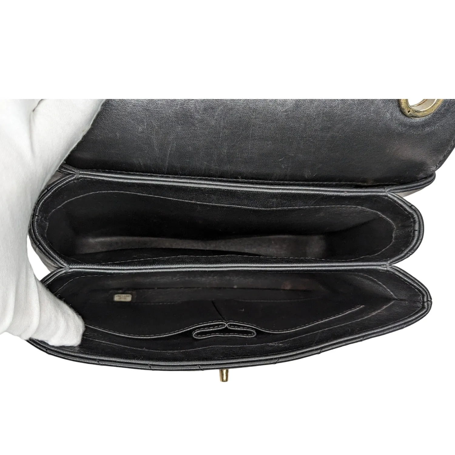 Chanel Black Trendy CC Chevron Top Handle Flap Bag