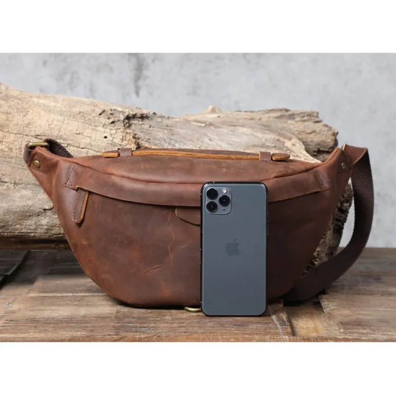 Classic Leather Vintage Cross Body Sling Bag for Men