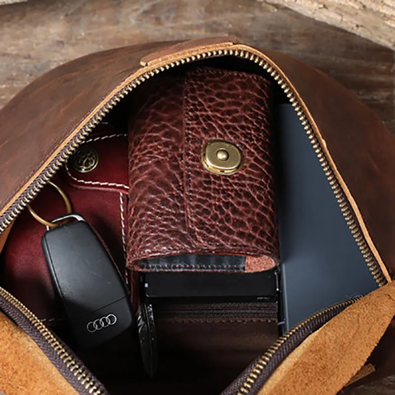 Classic Leather Vintage Cross Body Sling Bag for Men