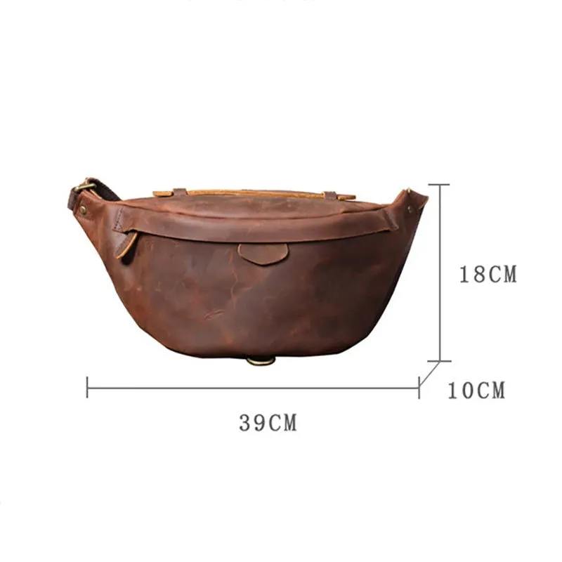 Classic Leather Vintage Cross Body Sling Bag for Men