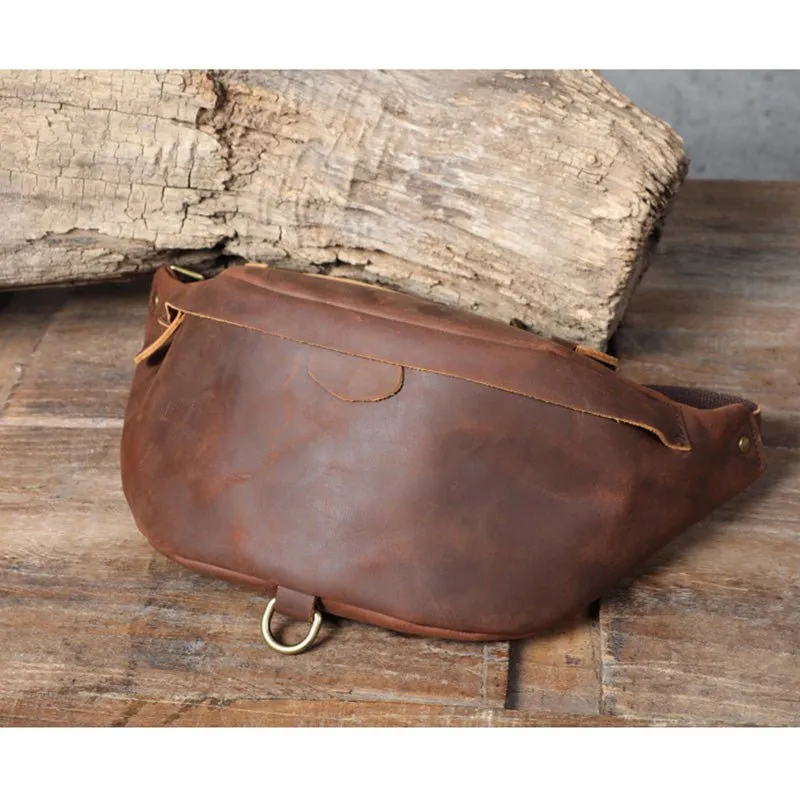 Classic Leather Vintage Cross Body Sling Bag for Men
