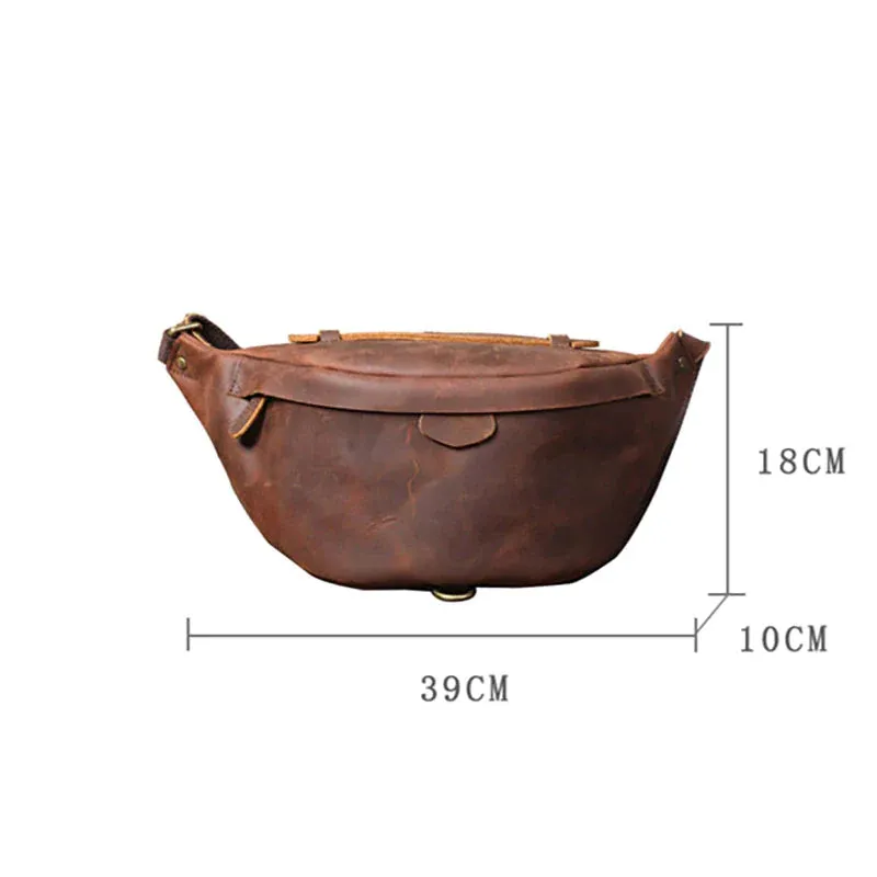 Classic Leather Vintage Cross Body Sling Bag for Men