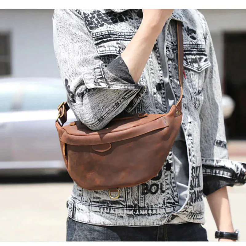 Classic Leather Vintage Cross Body Sling Bag for Men