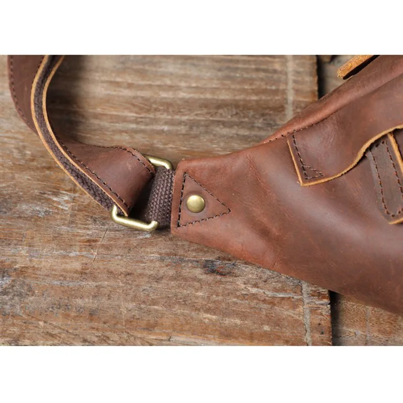 Classic Leather Vintage Cross Body Sling Bag for Men