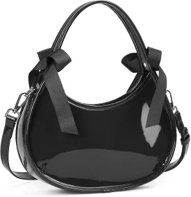 Clutch Purse for Women Crossbody Top Handle Bag Small Y2k Hobo Handbag Coquette Bow Purse Patent Leather Tote Purse
