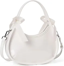 Clutch Purse for Women Crossbody Top Handle Bag Small Y2k Hobo Handbag Coquette Bow Purse Patent Leather Tote Purse