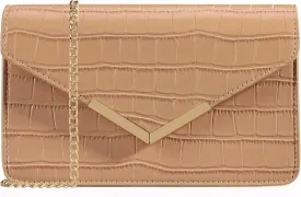 DEXMAY Evening Clutch Handbag for Women Elegant Crocodile Embossed PU Leather Envelope Handheld Crossbody Purse Foldover Bag