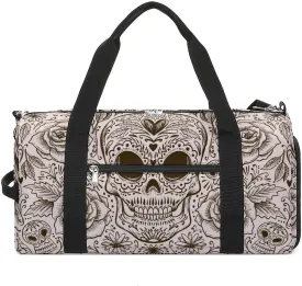 Dias Des Muertos Background Duffel with Shoe Compartment Lightweight Gym Bag for Women Men