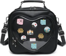 Dopamine Color Ita Bag Multi-Purpose Backpack Crossbody Satchel Heart Purse Kawaii Pin Display