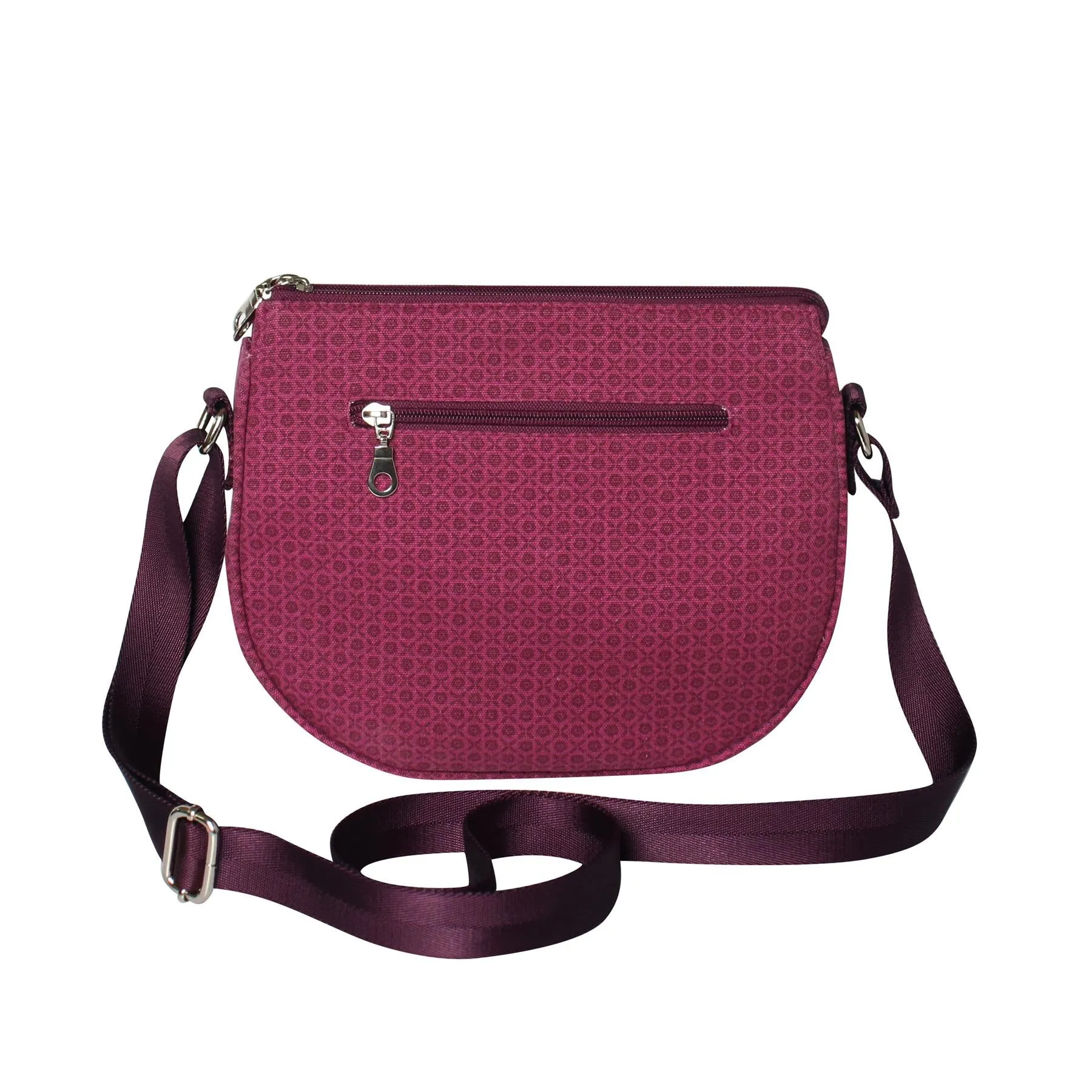 Earth Squared - Olivia - Shoulder Messenger Bag - Plum Printed Canvas - 25x20x5cms