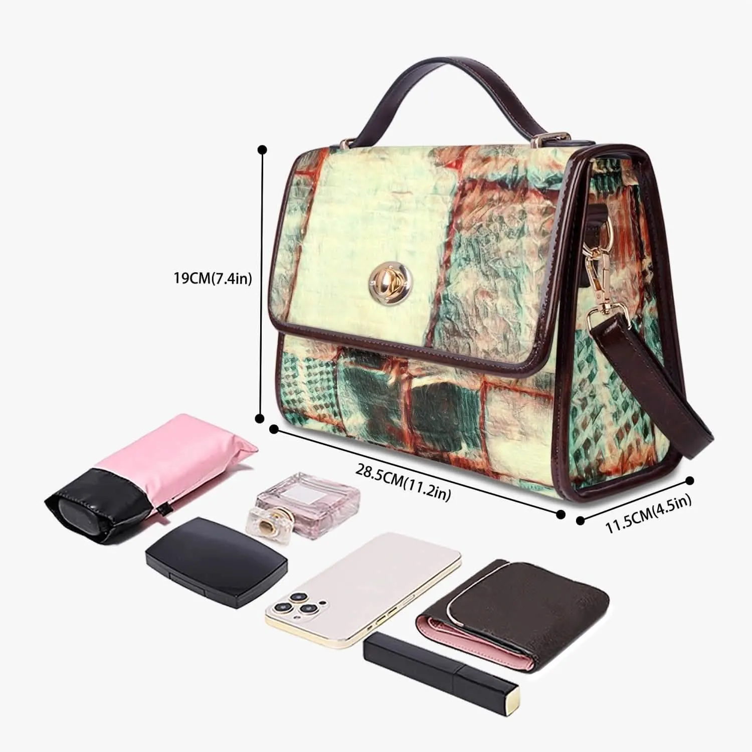 Elegant Leather Flap Crossbody Satchel