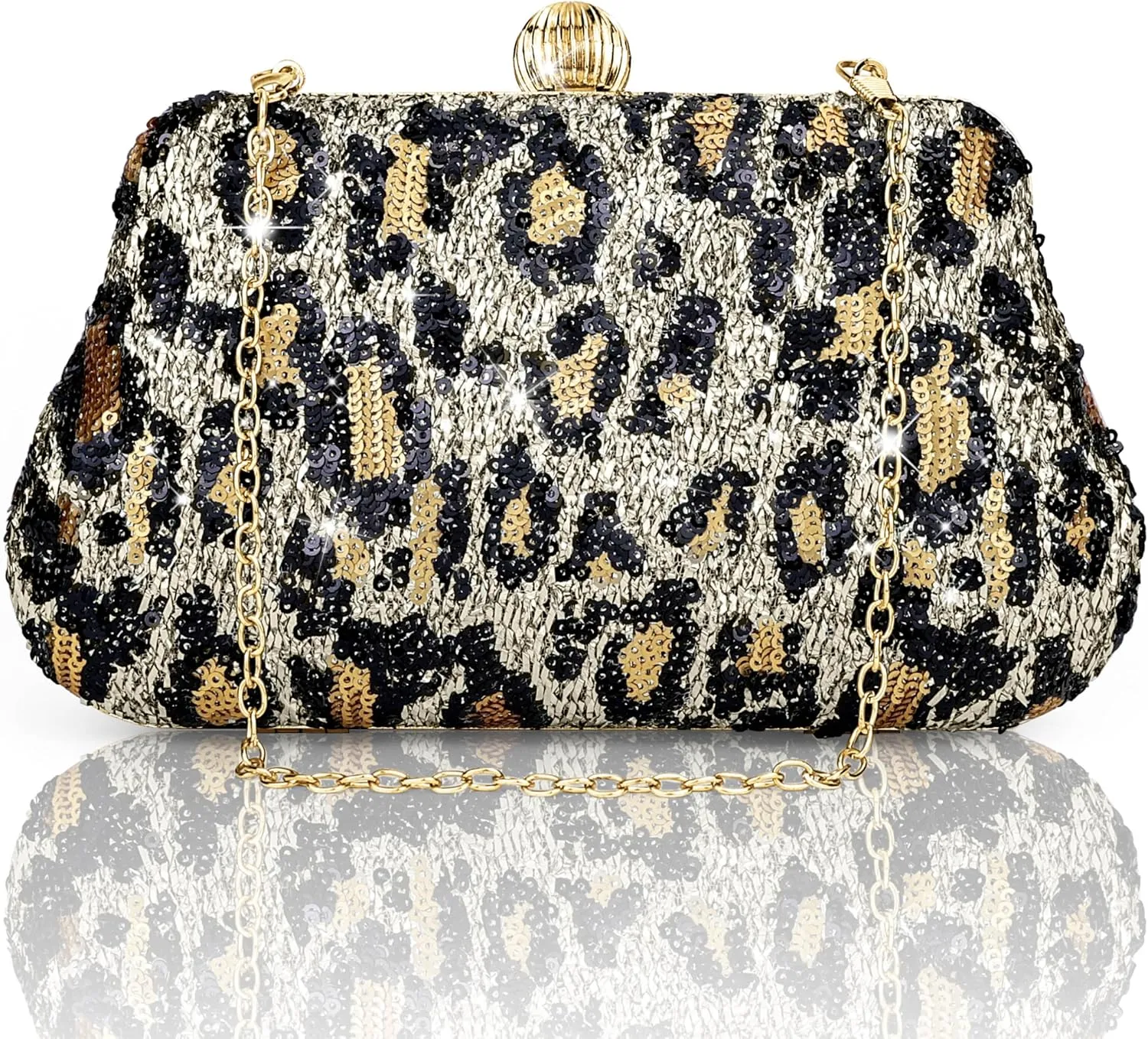 Evening Bag Small Clutch Purses Leopard Purse Formal Wedding Handbag for Women Fashion Crossbody Bags With Chain