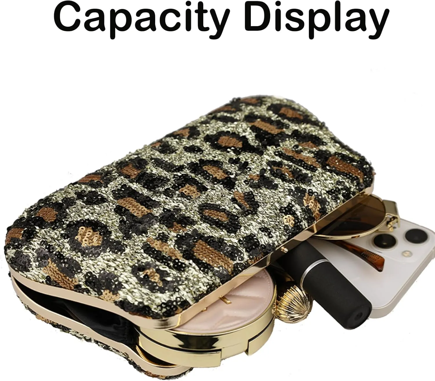 Evening Bag Small Clutch Purses Leopard Purse Formal Wedding Handbag for Women Fashion Crossbody Bags With Chain