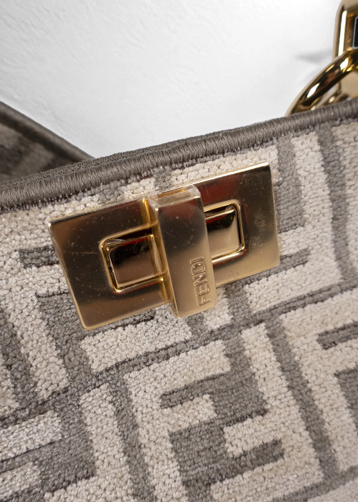 Fendi Peekaboo Small Zucca FF Logo Top Handle Bag 2022