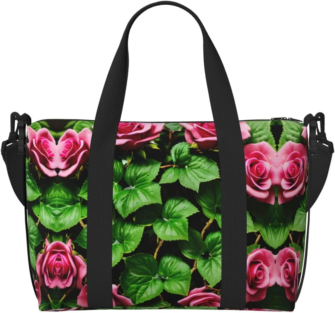 Floral Rose Ivy With Leaves Spring Print Versatile Gym Sports Bag,Companion For Your Journeys And Fitness Routines
