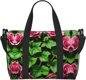 Floral Rose Ivy With Leaves Spring Print Versatile Gym Sports Bag,Companion For Your Journeys And Fitness Routines