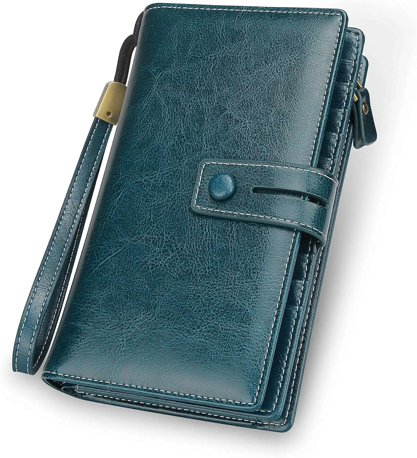 FT FUNTOR Women's Big Fat RFID Blocking Wallet Leather Zip Around Clutch Large Phone Organizer Wristlet