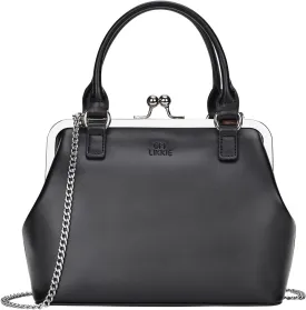 GM LIKKIE Kiss Lock Purses and Handbags, Vintage PU Leather Clutch Purses for Women, Top Handle Evening Handbag