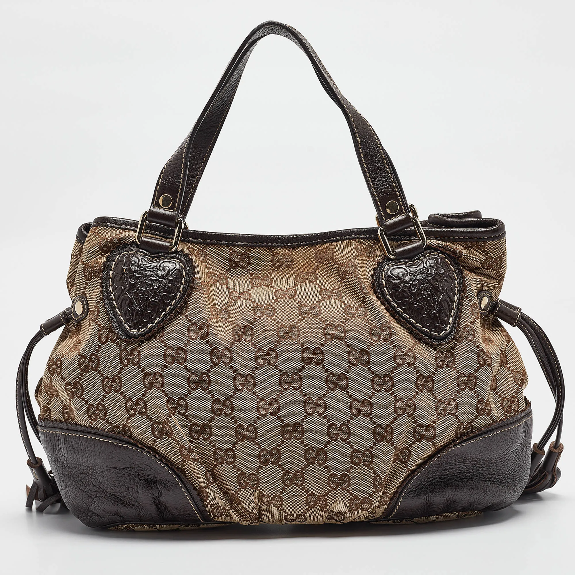 Gucci Beige/brown Gg Canvas And Leather Tribeca Satchel