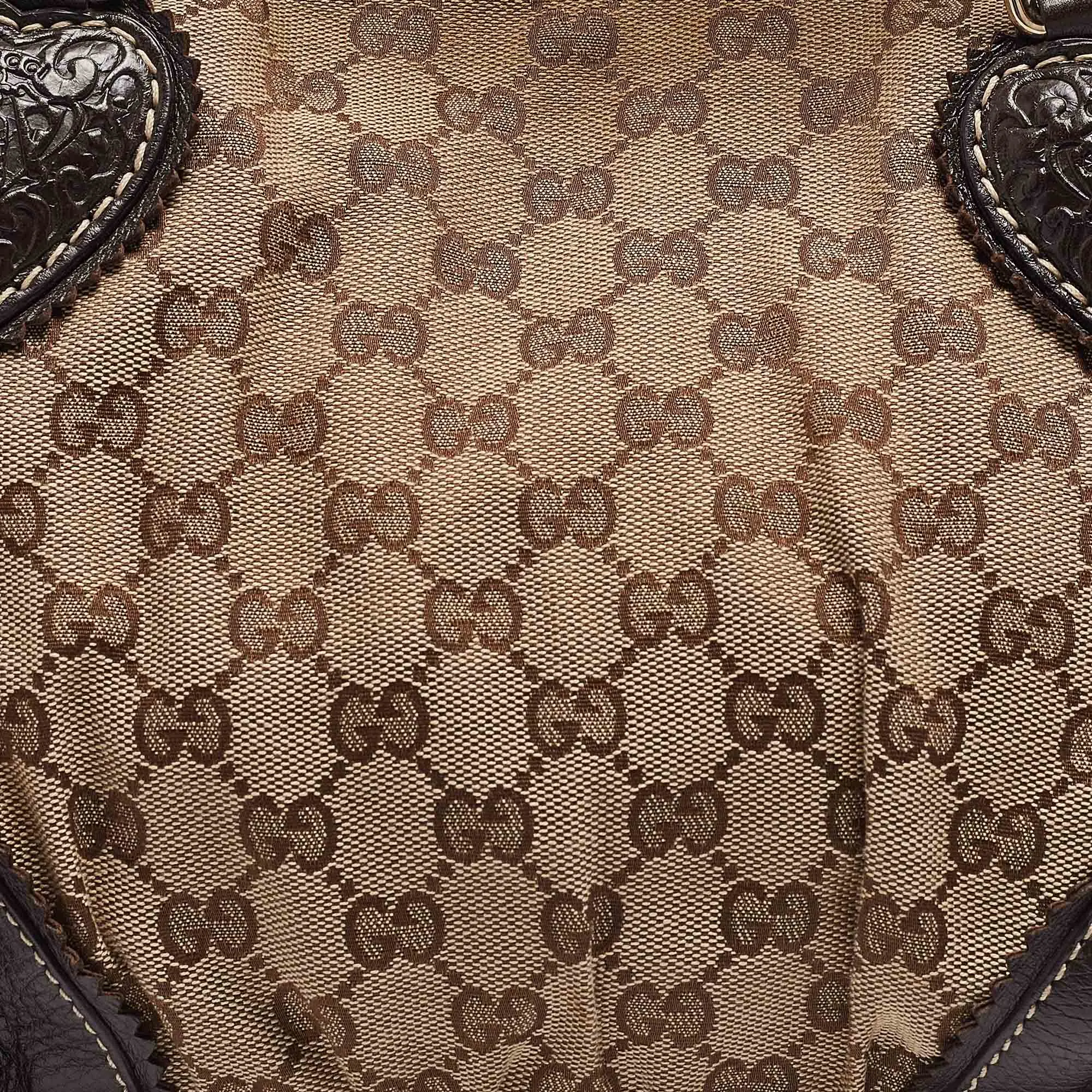 Gucci Beige/brown Gg Canvas And Leather Tribeca Satchel