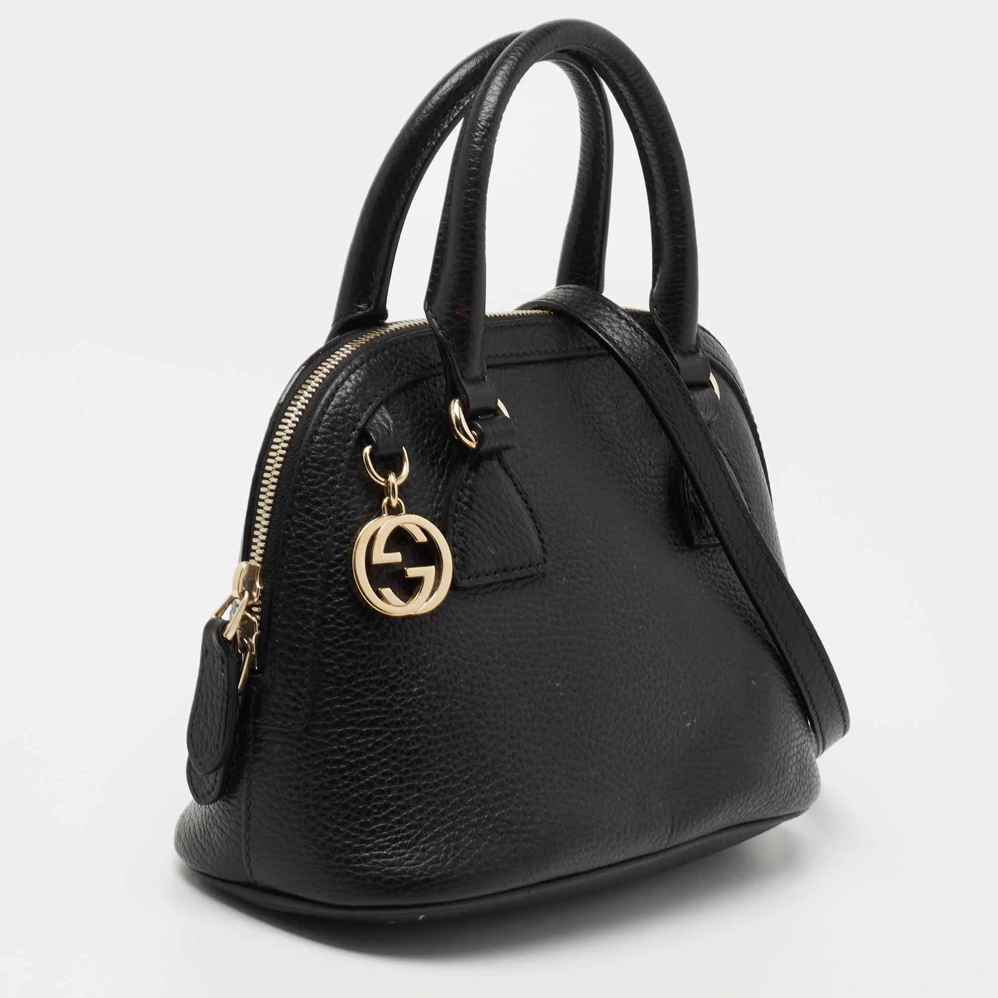 Gucci Black Leather Mini Dome Satchel