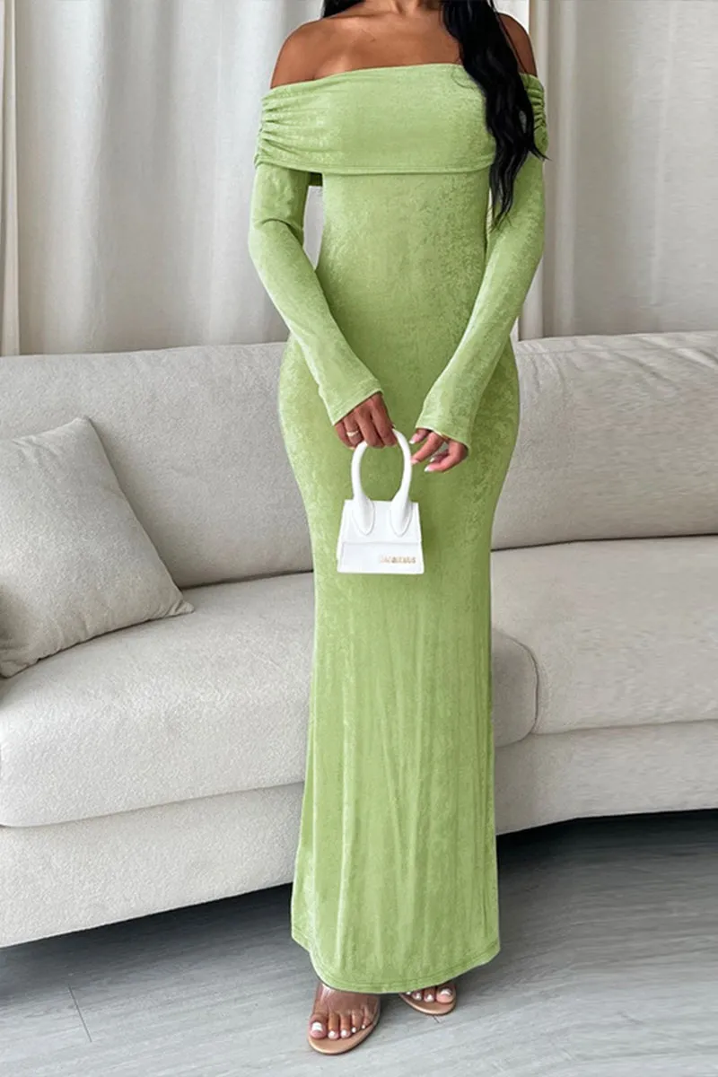 HBS1357 Luxe Velvet Off-Shoulder Gown Dress