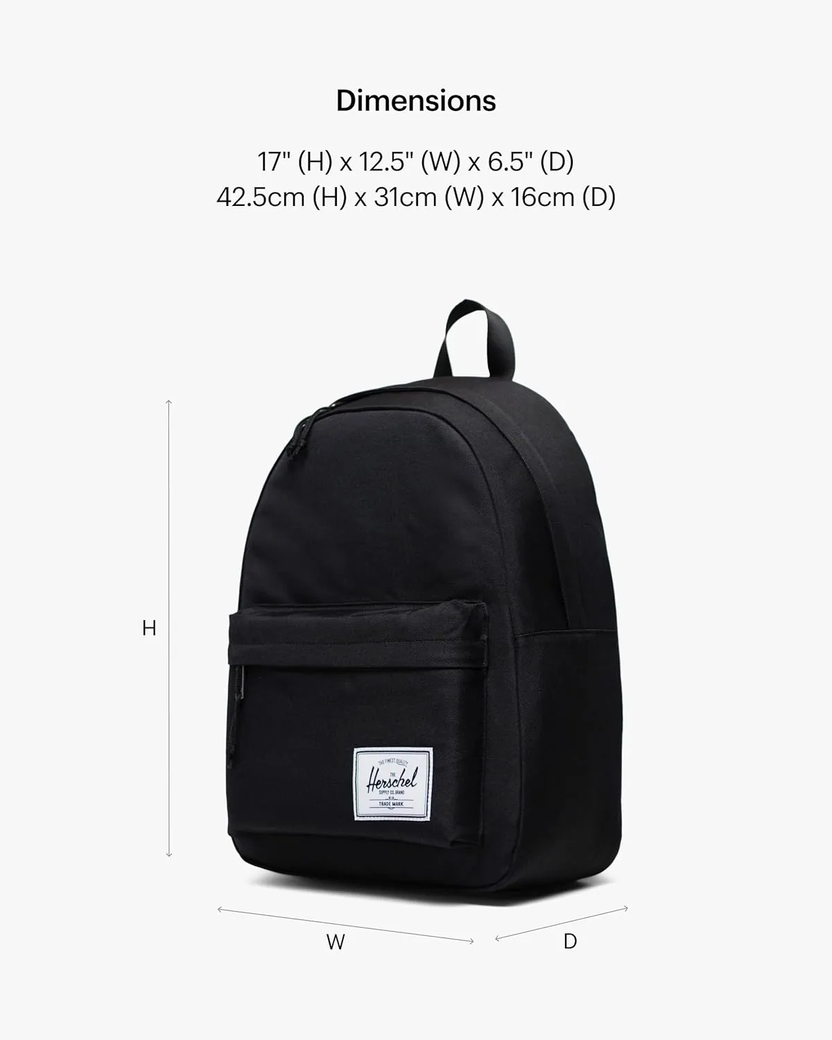 Herschel Supply Co. Classic Backpack, Black Tonal (New), Standard-26L