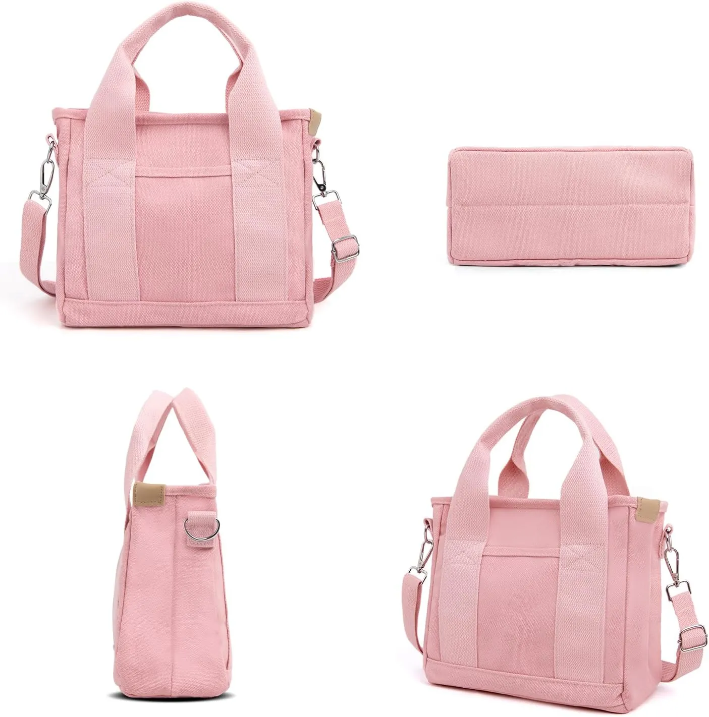 IwIeIaIrI Canvas Tote Bag for Women with Multi Pockets,Trendy Shoulder Handbag with Compartments for shopping,Work,Beach