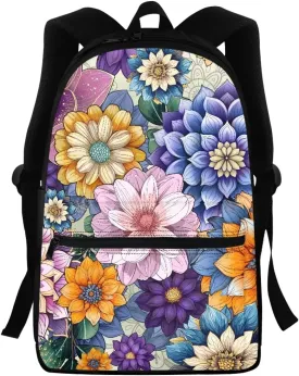 Kids School Bag Colorful Boho Mandala Backpack for Girls Hippie Flower Bookbag with Carrying Straps Trendy Travel Dayback for Laptop Notebooks Fashion 15 Inch School Backpack Gifts