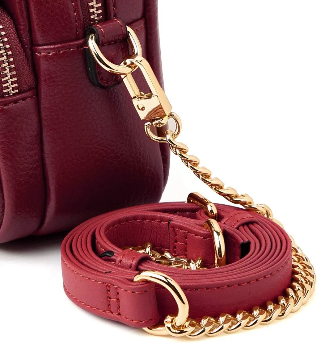 LAORENTOU Women's Leather Adjustable Chain Straps for Crossbody Bag Shoulder Purse Replacement Straps for Satchel Handbags