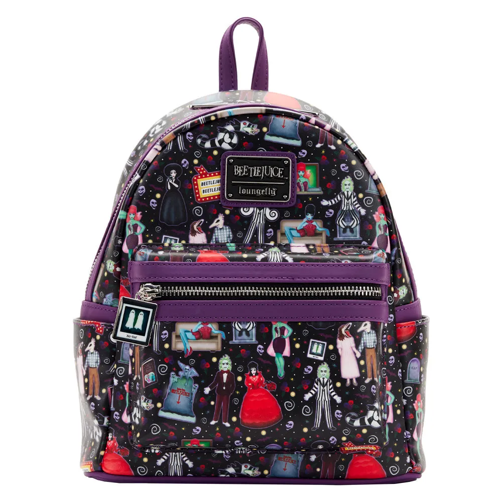 Loungefly Beetlejuice Icons Mini Backpack Bag Purse