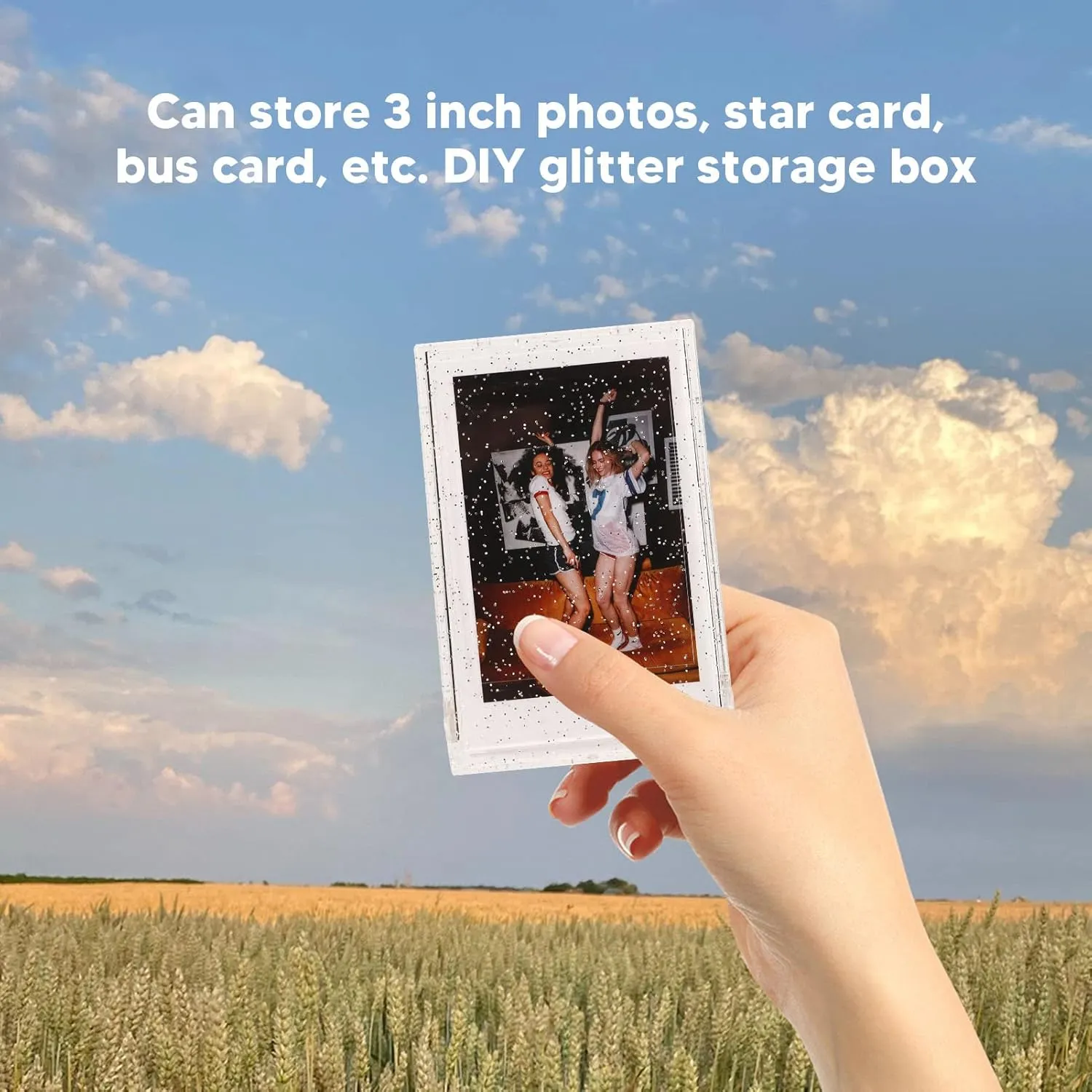 Mini Photo Case, Mini 3 Inch Movie Photo Case, Mini PC Photo Case with Hand Rope, Instant Camera Movies, Bag, Clear Gloss
