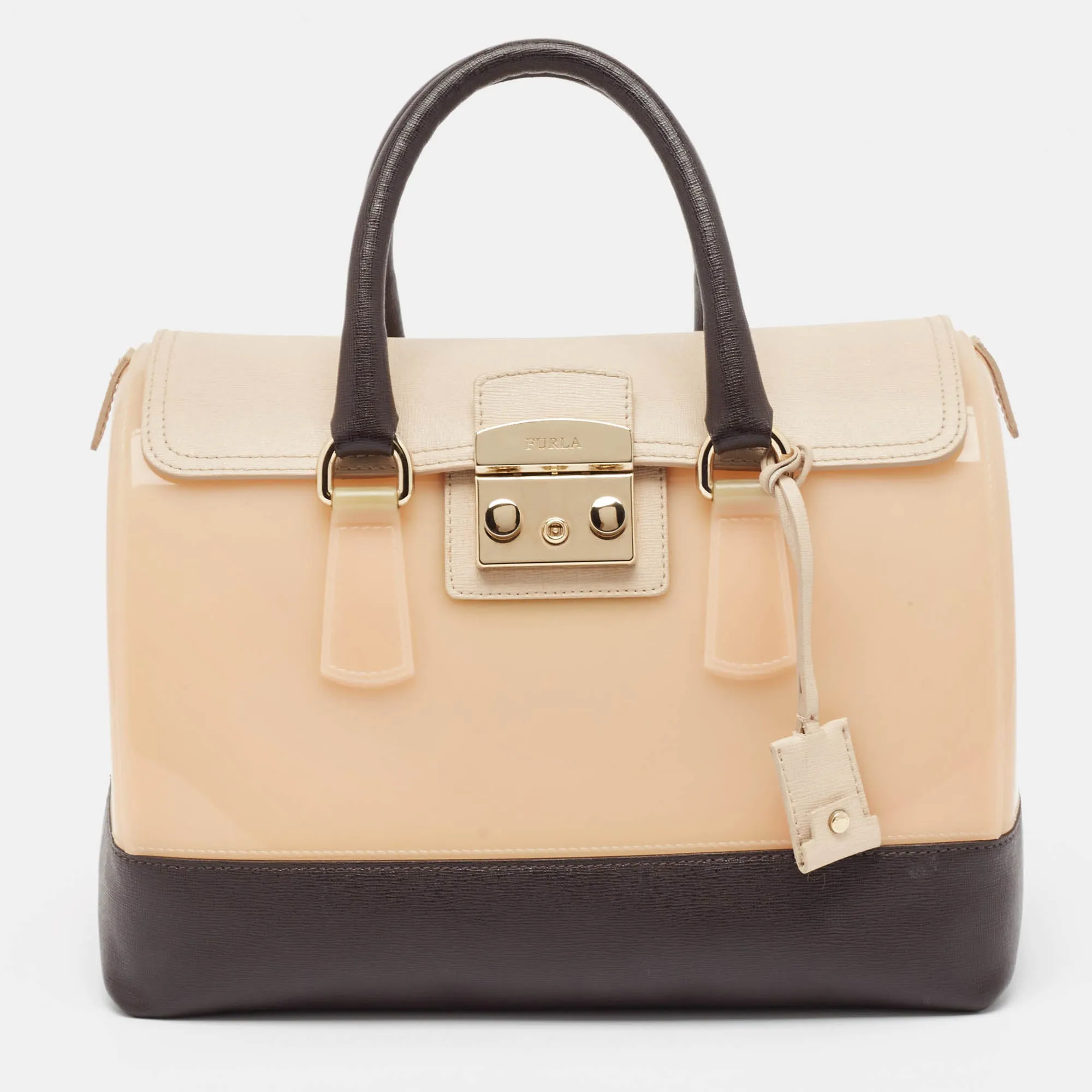 Multicolor Leather and Rubber Candy Flap Satchel